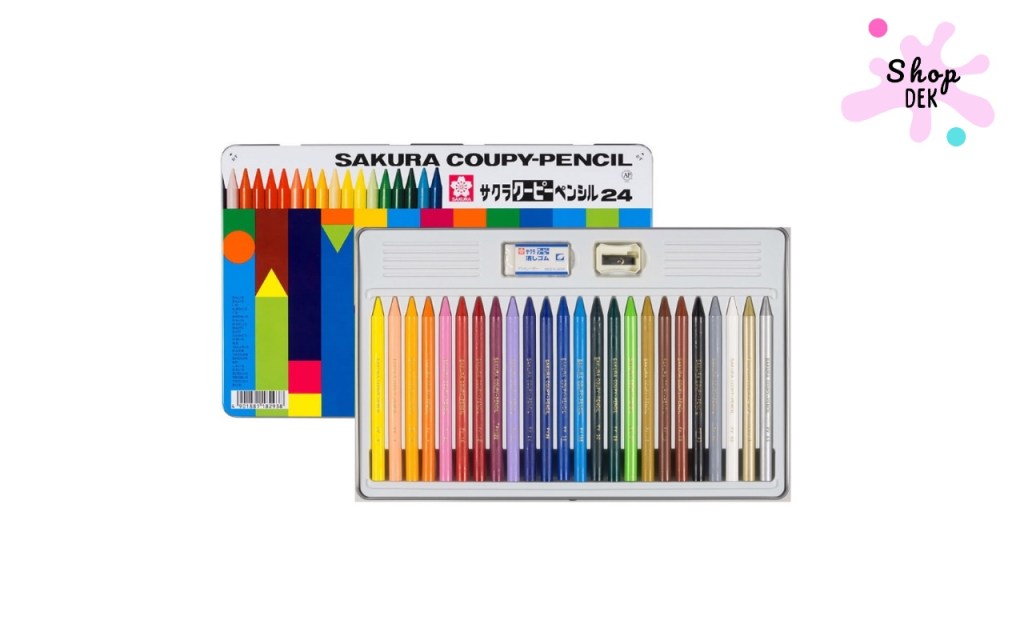สีไม้ 12 สี / 24 สี ยี่ห้อ Sakura Coupy-Pencil