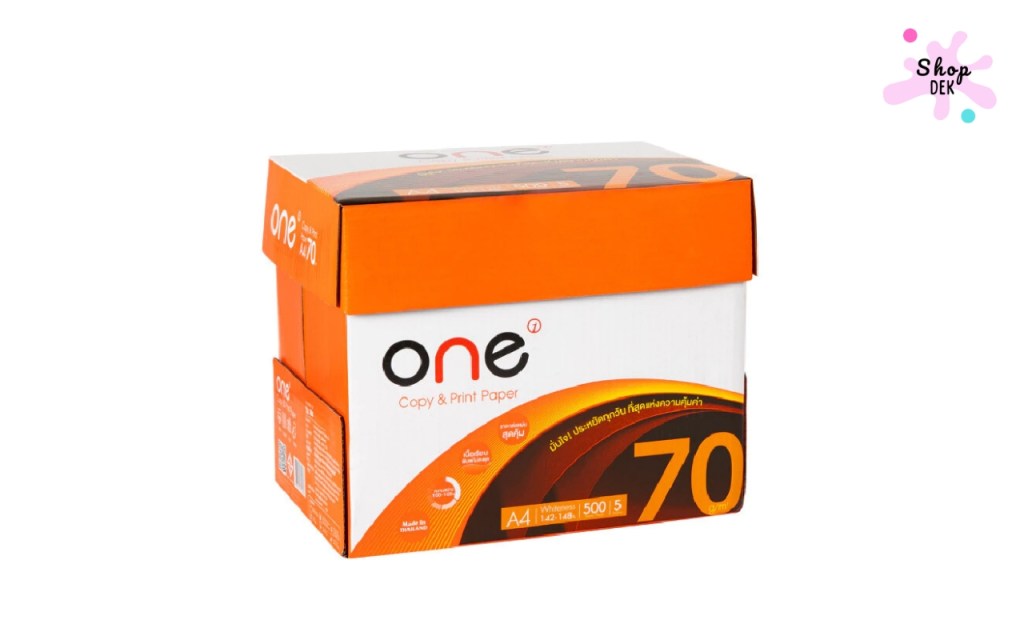 ONE กระดาษถ่ายเอกสาร A4 70 แกรม แพ็ค 5 รีม