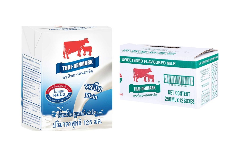 นมยูเอชที ยี่ห้อ  Thai-Denmark UHT (นมไทยเดนมาร์ค)