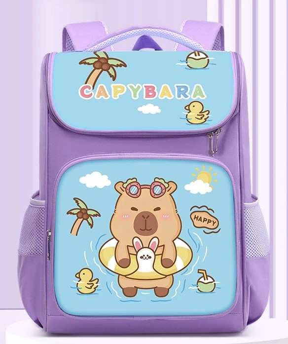 กระเป๋านักเรียน 16 นิ้ว ลายคาปิบาร่า ใบใหญ่ กันน้ำ ใช้ได้ตั้งแต่ ป.1 - ป.6