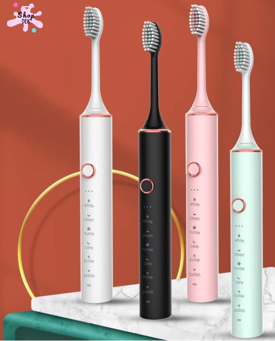 แปรงสีฟันไฟฟ้าอเนกประสงค์ ชาร์จ USB พร้อมหัวแปรง 4 ชิ้น