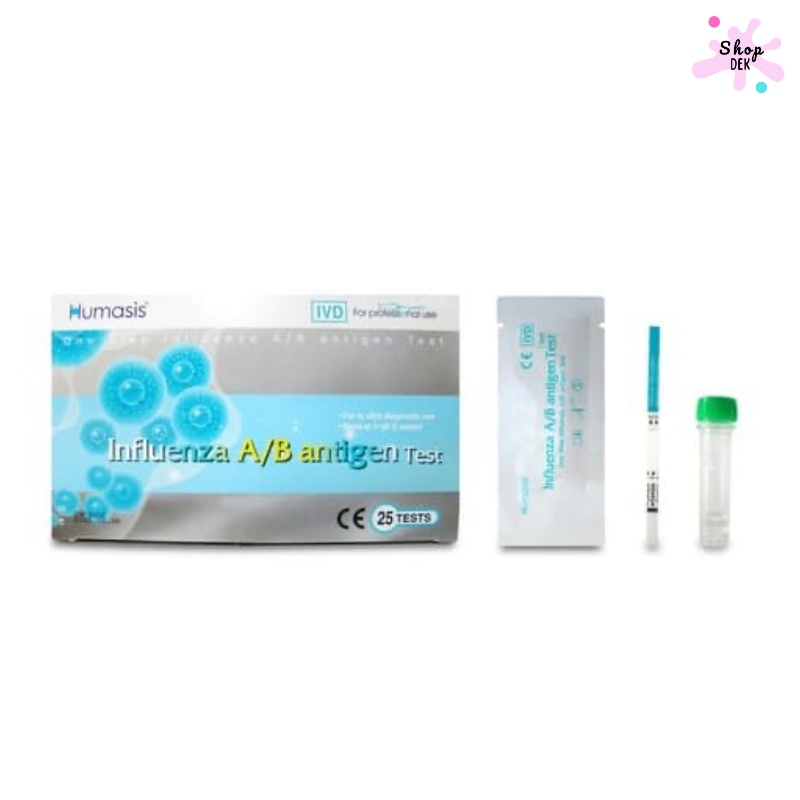 ชุดตรวจไข้หวัดใหญ่ ยี่ห้อ Humasis Influenza A/B & COVID-19 Ag