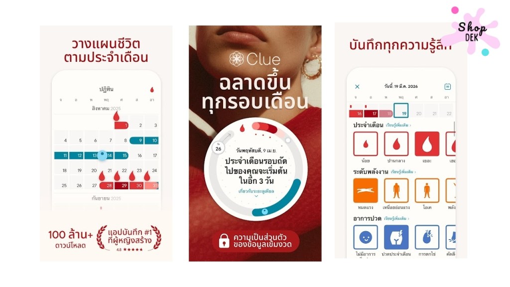 แอปนับวันไข่ตก Clue Period Tracker